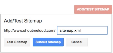 xml і націсніце кнопку Адправіць Sitemap