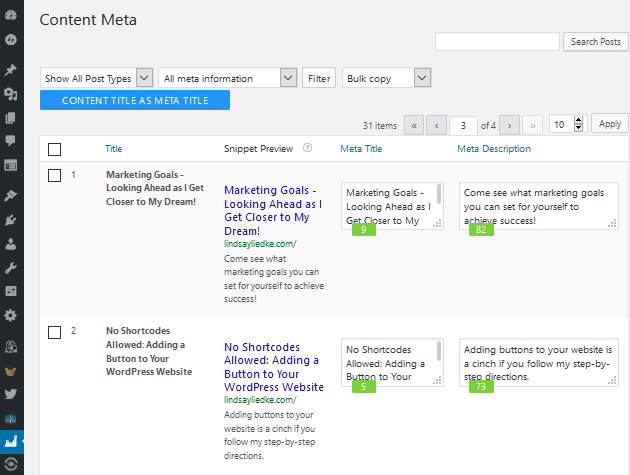 Możesz edytować opisy meta za pomocą dedykowanego interfejsu Meta Meta lub samego WordPressa